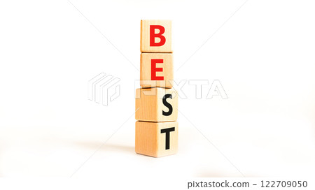 Motivational and inspirational be best symbol. Concept words Be best on beautiful wooden block. Beautiful white table white background. Business motivational be best concept. Copy space. Motivational and inspirational be best symbol. Concept words Be best on beautiful wooden block. Beautiful white table white background. Business motivational be best concept. Copy space. 122709050
