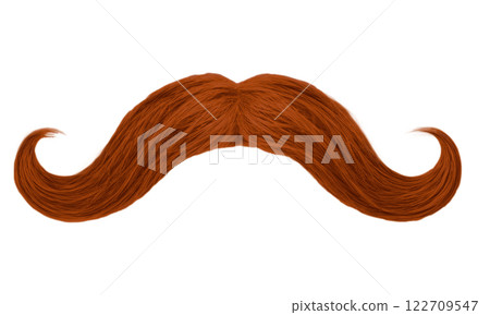 A closeup of a vibrant red mustache on a clean on a transparent background A closeup of a vibrant red mustache on a clean on a transparent background 122709547