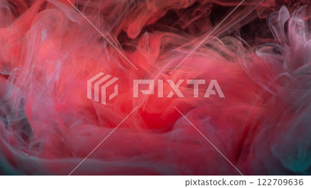 clouds of red and blue smoke on black background, clouds of paint in water, aquarium, abstract background, texture clouds of red and blue smoke on black background, clouds of paint in water, aquarium, abstract background, texture 122709636