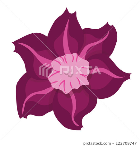 Simple burgundy flower. Vector illustration isolated on white background. Simple burgundy flower. Vector illustration isolated on white background. 122709747