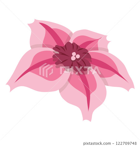 Simple pink flower. Vector illustration isolated on white background. Simple pink flower. Vector illustration isolated on white background. 122709748