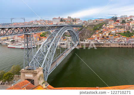 Dom Luis I Bridge and Colorful Buildings, Porto, Portugal 122710271