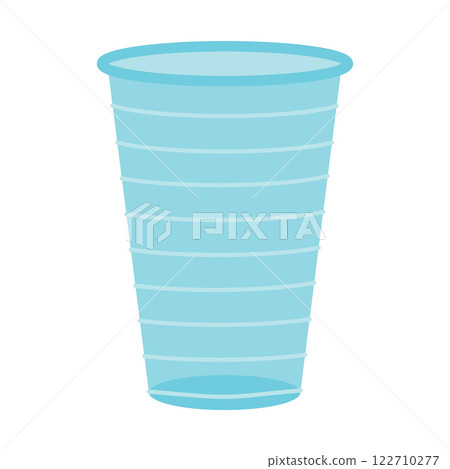 Plastic disposable cup. Vector illustration isolated on white background. 122710277