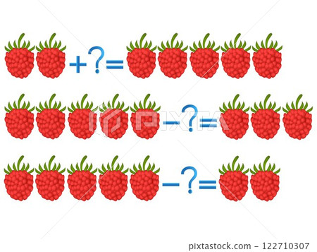 Action relationship of addition and subtraction, examples with raspberry 122710307