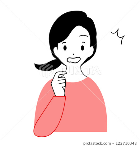 Illustration of a surprised young woman Illustration of a surprised young woman 122710348