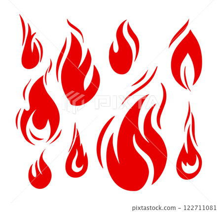 Set Logo fire hand drawn. Not AI, Vector illustration Set Logo fire hand drawn. Not AI, Vector illustration 122711081