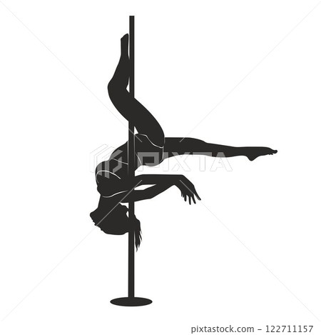 sexy woman pole dance silhouette, woman sport illustration, yoga sport sexy woman pole dance silhouette, woman sport illustration, yoga sport 122711157