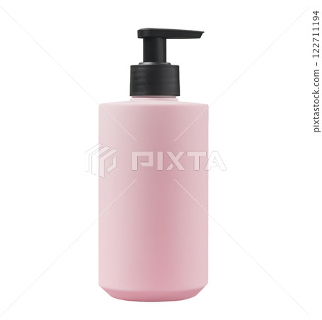 Mockup generic plastic pink pump bottle isolated on white 122711194