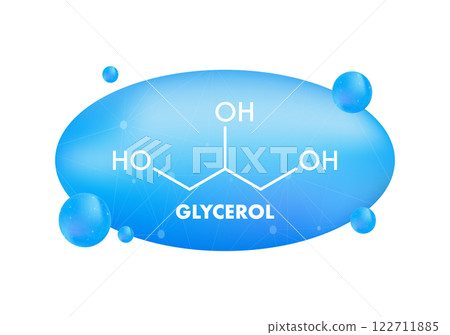 Glycerol or glycerine molecule structure representing skin care or other medical uses 122711885