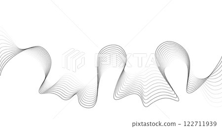 Geometric pattern of dotted halftone wave lines blend lines. Modern abstract background vector illustration. Suitable for posters, banners, ads. Geometric pattern of dotted halftone wave lines blend lines. Modern abstract background vector illustration. Suitable for posters, banners, ads. 122711939