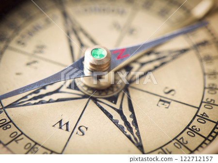 Compass with vintage map Compass with vintage map 122712157