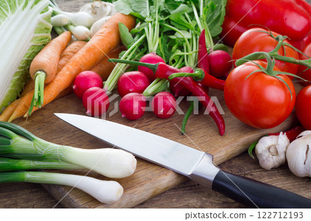 Vegetables on cutting board 122712193