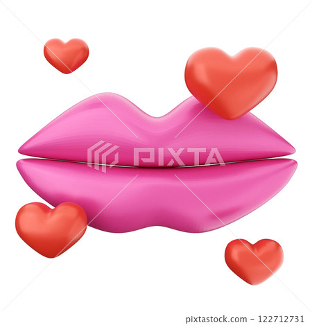3d valentines day kiss 122712731