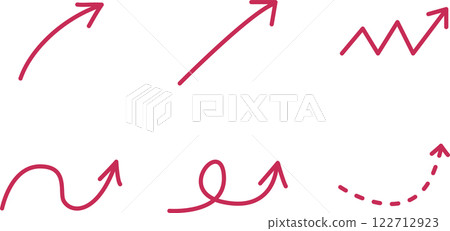 紅色上升箭頭向量圖示插畫集 122712923