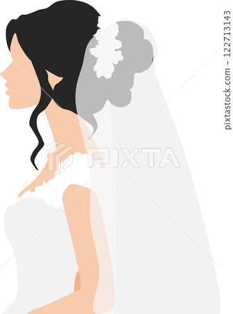 Illustration of a woman wearing a wedding dress Illustration of a woman wearing a wedding dress 122713143