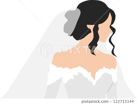 Illustration of a woman wearing a wedding dress Illustration of a woman wearing a wedding dress 122713144