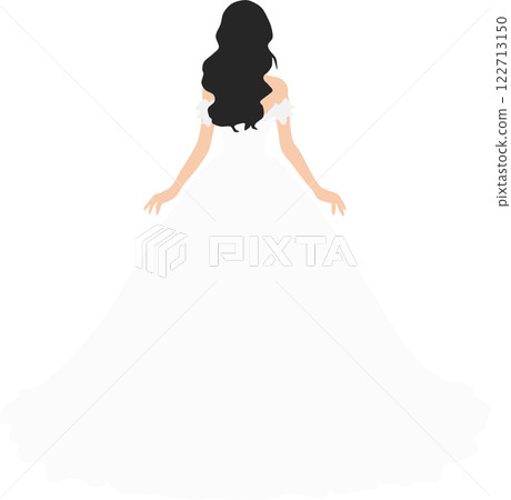 Illustration of a woman wearing a wedding dress Illustration of a woman wearing a wedding dress 122713150