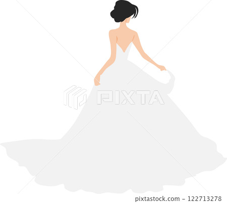 Illustration of a woman wearing a wedding dress Illustration of a woman wearing a wedding dress 122713278