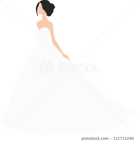 一位穿著婚紗的女士的插圖 一位穿著婚紗的女士的插圖 122713290