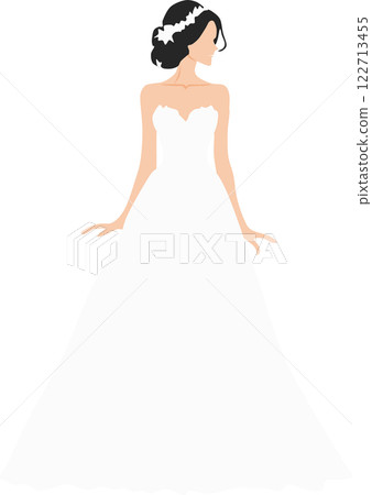 一位穿著婚紗的女士的插圖 一位穿著婚紗的女士的插圖 122713455