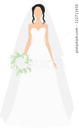Illustration of a woman wearing a wedding dress Illustration of a woman wearing a wedding dress 122713456