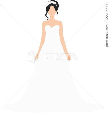一位穿著婚紗的女士的插圖 一位穿著婚紗的女士的插圖 122713457