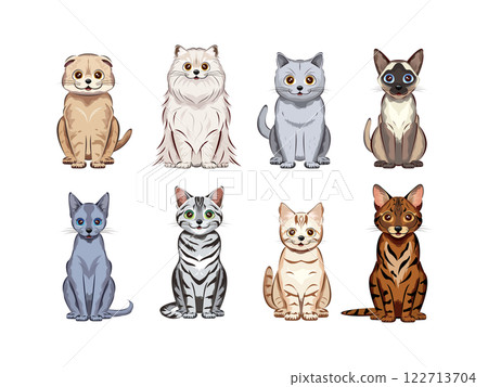 A large collection of various cats 122713704