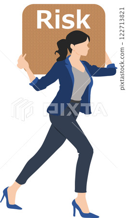 Illustration of a businesswoman taking risks 122713821