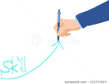 Illustration of a businesswoman thinking about improving her skills 122713823