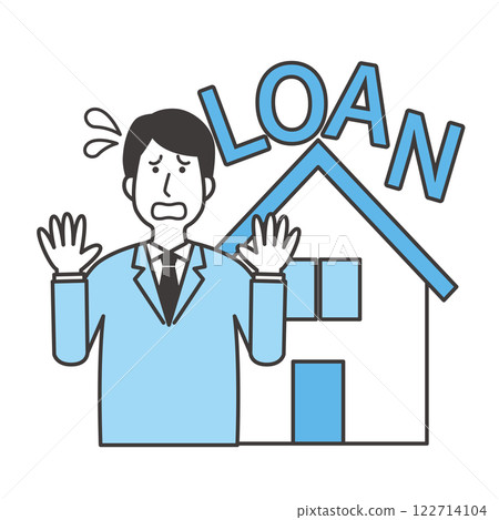 A man struggling with his mortgage A man struggling with his mortgage 122714104