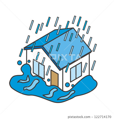 被大雨損壞的房屋插圖 122714170