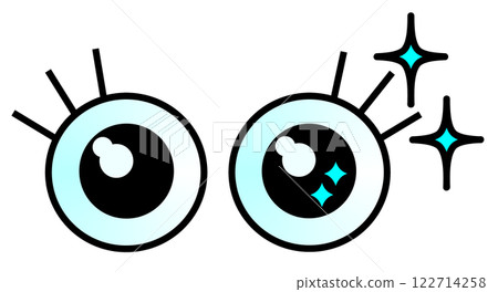 Illustration of an eyeball gazing with sparkling eyes Illustration of an eyeball gazing with sparkling eyes 122714258