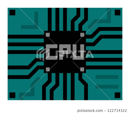 Illustration of the CPU semiconductor that determines the performance of a computer Illustration of the CPU semiconductor that determines the performance of a computer 122714322