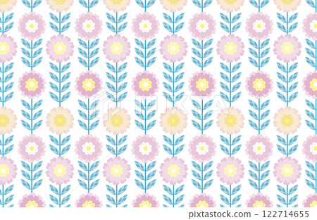 Retro floral seamless pattern (pastel pink) 122714655