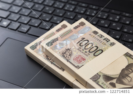 便攜式計算機和錢 122714851