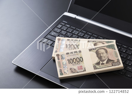便攜式計算機和錢 便攜式計算機和錢 122714852