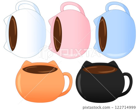 Cat-shaped mug with cocoa 122714999