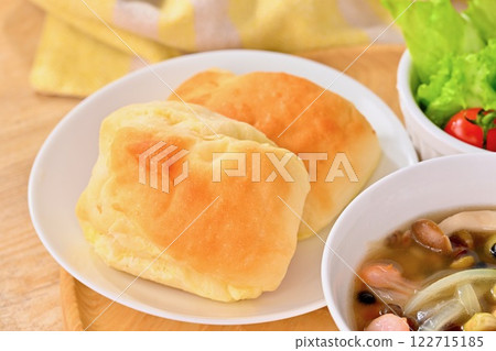 Healthy and nutritious bean and grain soup, perfect for breakfast or lunch. 122715185