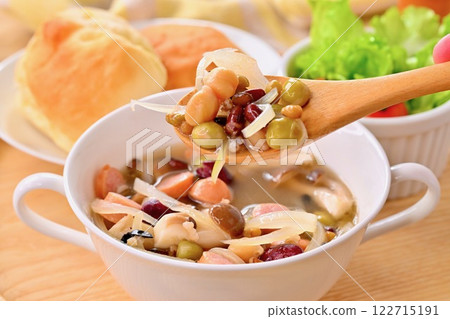 Healthy and nutritious bean and grain soup, perfect for breakfast or lunch. Healthy and nutritious bean and grain soup, perfect for breakfast or lunch. 122715191