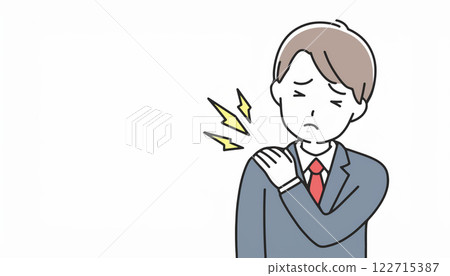 患有肩痛的商人和女商人 患有肩痛的商人和女商人 122715387