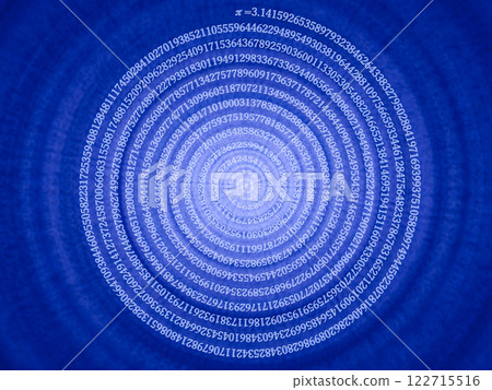 A 3DCG background of pi shining while swirling 122715516
