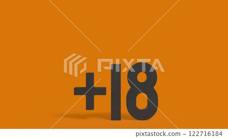 The 18 Plus for adults only concept 3d Rendering. The 18 Plus for adults only concept 3d Rendering. 122716184