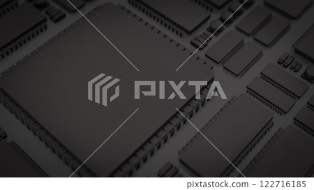 The Black PCB Board for It to Technology concept 3d Rendering. 122716185
