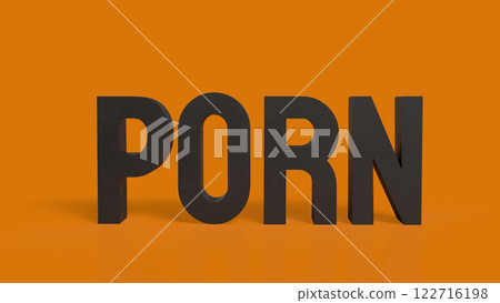 The Porn on orange Background for adults only concept 3d Rendering. The Porn on orange Background for adults only concept 3d Rendering. 122716198