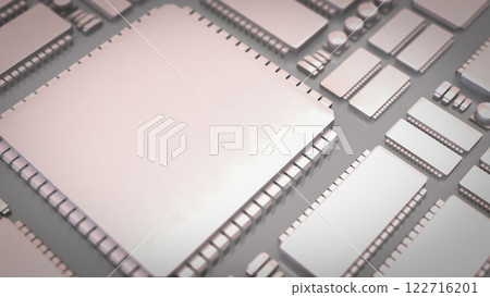The White PCB Board for It to Technology concept 3d Rendering. 122716201