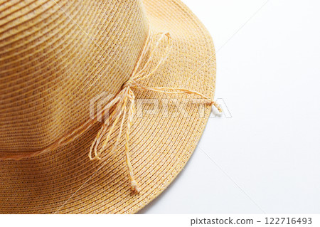 brown hat isolated on white background, vintage cloth style 122716493