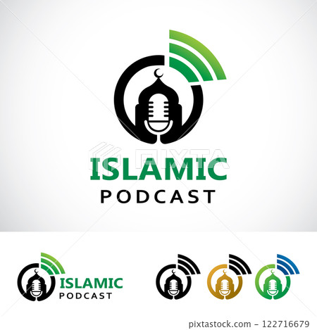 Islamic Podcast Logo Template Design Islamic Podcast Logo Template Design 122716679