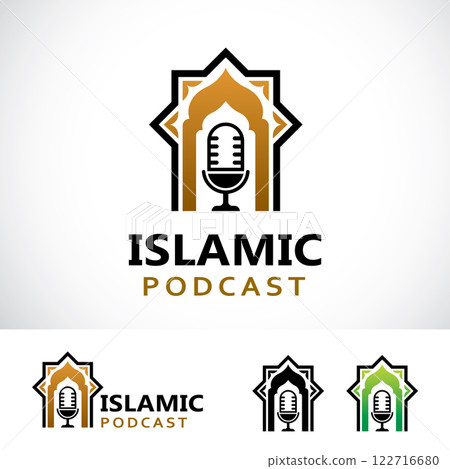 Islamic Podcast Logo Template Design Islamic Podcast Logo Template Design 122716680
