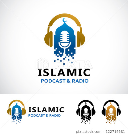Islamic Podcast Logo Template Design 122716681