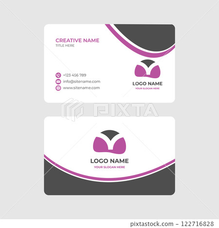 Clean Vector Business Card Design with Minimalist Style Clean Vector Business Card Design with Minimalist Style 122716828